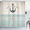Ambesonne Nautical Shower Curtain, Vintage Marine Design for Ocean Lovers Anchor on Compass and Stripes Sailing Coastal Theme, Cloth Fabric Bathroom Decor Set with Hooks, 69" W x 70" L Beige Turquoise